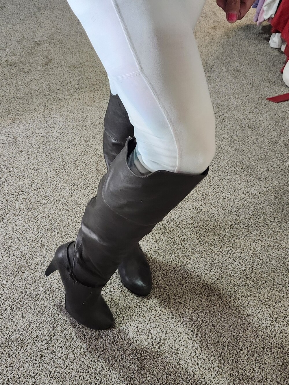 G By GUESS Women's GRAY SIZE 11 Over-The-Knee High Heel Boots